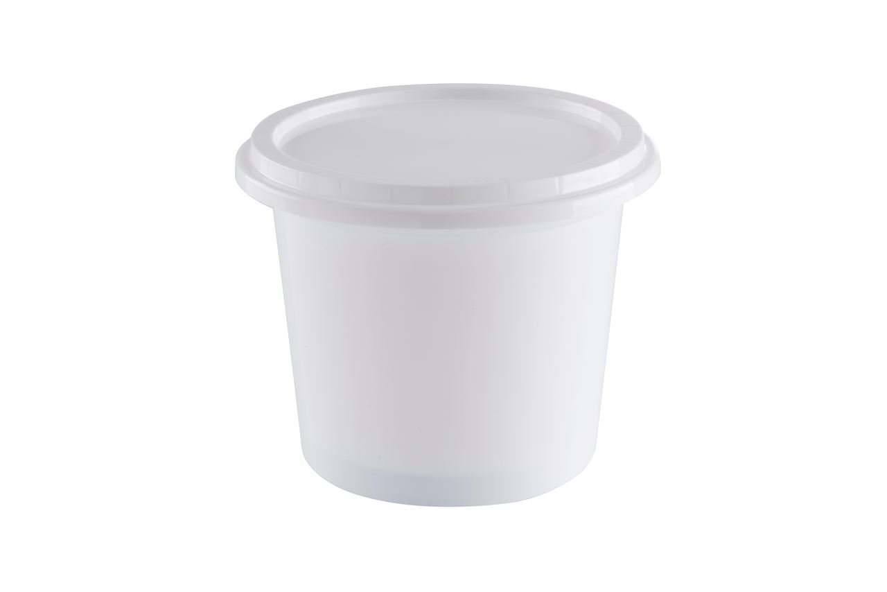 Pot avec couvercle polypropylène blanc 25 cl x 100 Carty - P4871C100