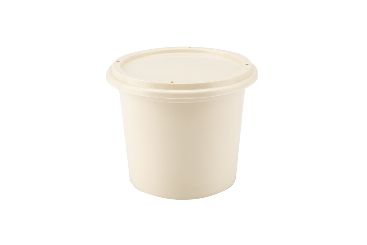 Pot avec couvercle polypropylène coquille d'oeuf 50 cl x 100 Carty - P4832C100