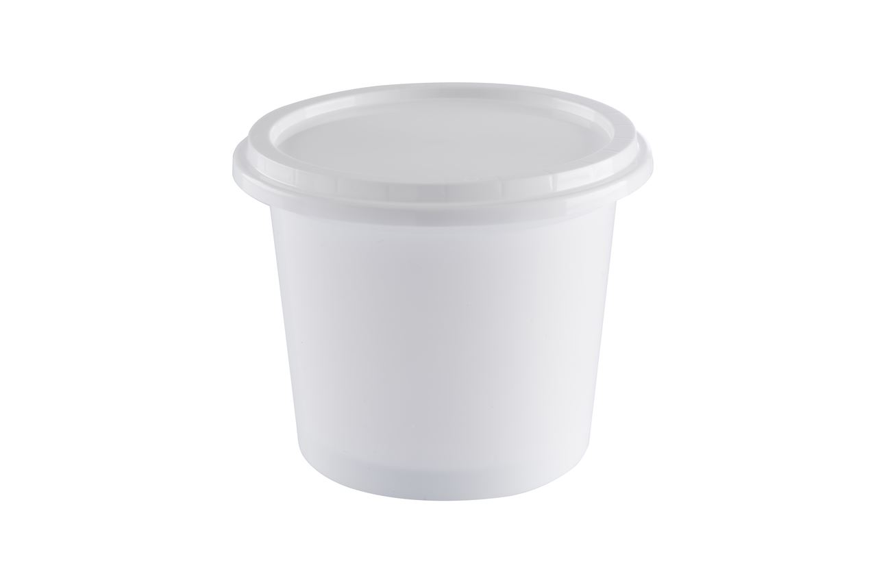Pot avec couvercle polypropylène blanc 12.5 cl x 100 Carty - P4870C100