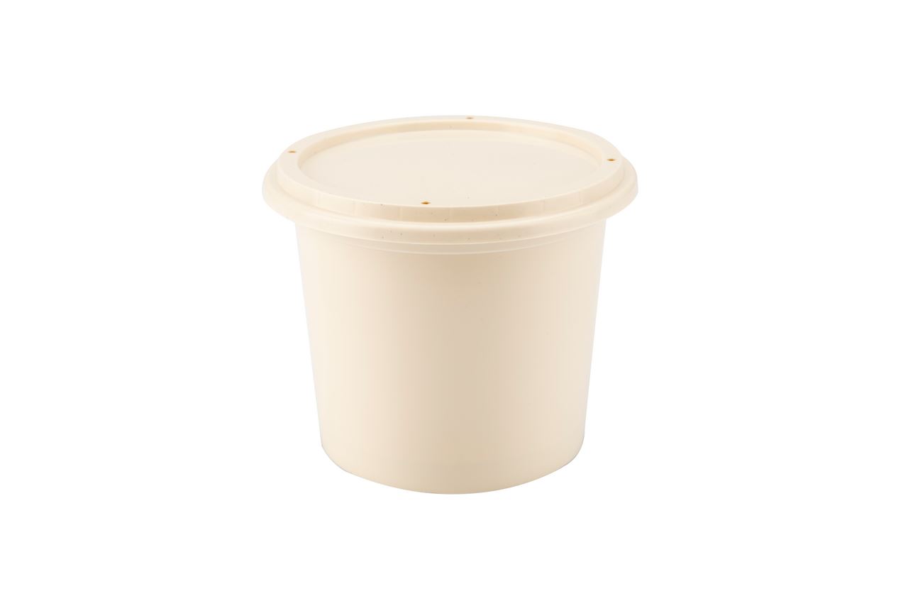Pot avec couvercle polypropylène coquille d'oeuf 25 cl x 100 Carty - P4831C100