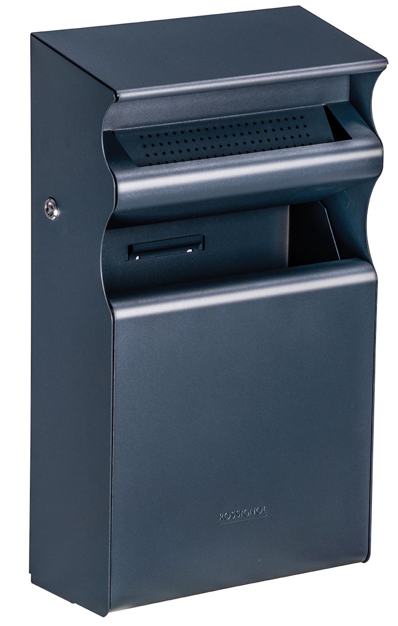 Cendrier corbeille mural Kopa acier anthacite mat 15 L Rossignol - 56589