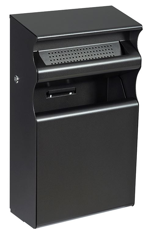 Cendrier corbeille mural Kopa acier gris manganèse 15 L Rossignol - 56444