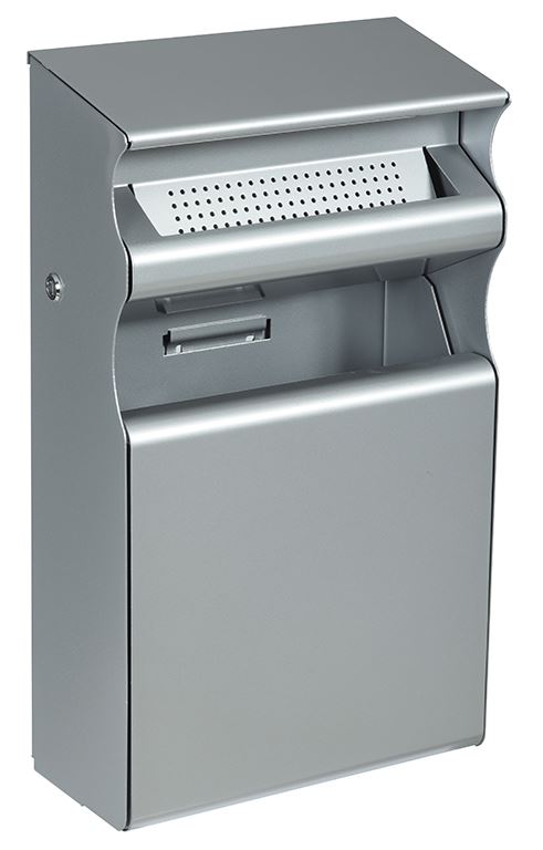 Cendrier corbeille mural Kopa acier gris métal 15 L Rossignol - 56443