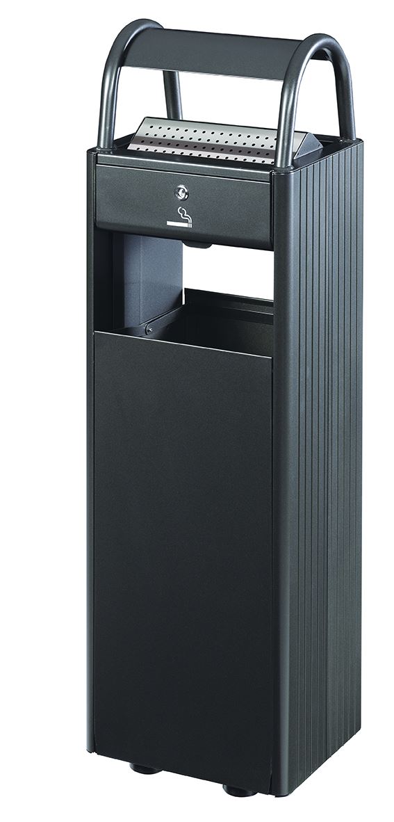 Cendrier corbeille sur pied Kopa acier anthacite mat 30 L Rossignol - 56590