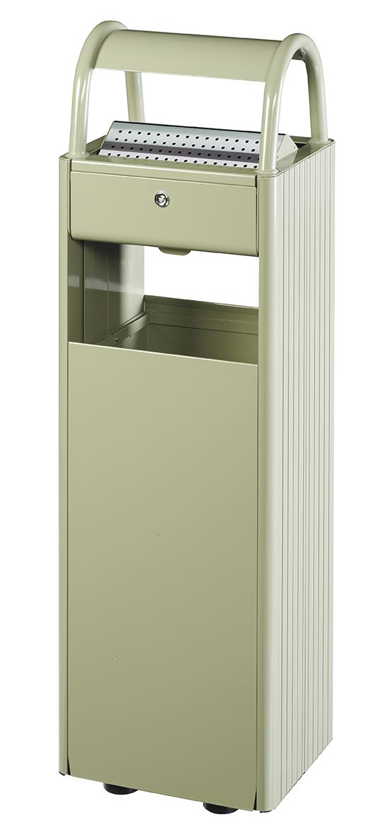 Cendrier corbeille sur pied Kopa acier gris ciment 30 L Rossignol - 56445