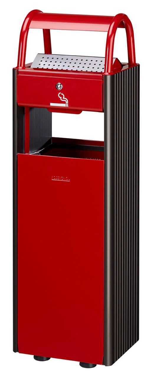 Cendrier corbeille sur pied Kopa acier rouge rubis et flanc manganèse 30 L Rossignol - 56162