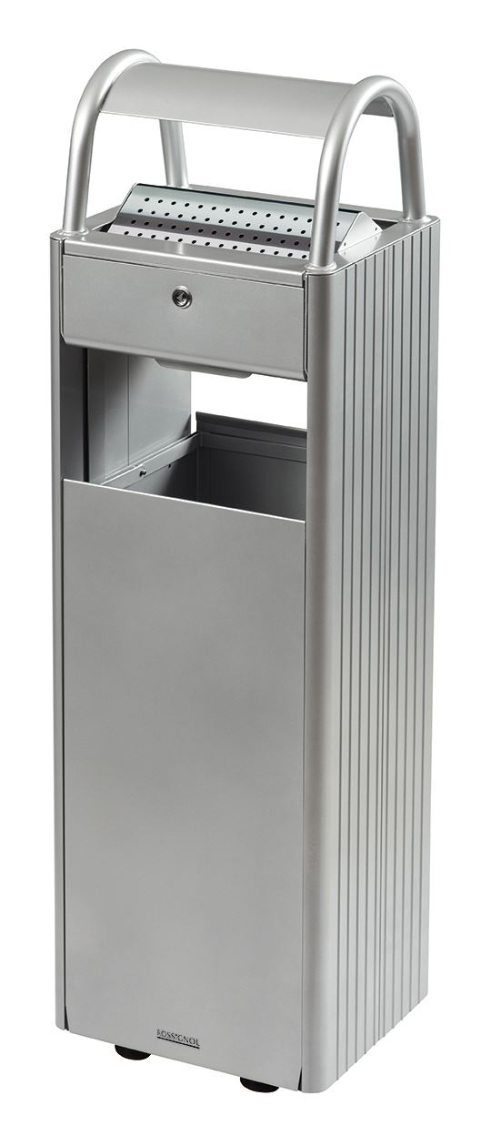 Cendrier corbeille sur pied Kopa acier gris métal 30 L Rossignol - 56431
