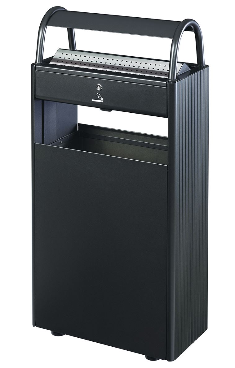 Cendrier corbeille sur pied Kopa acier anthacite mat 60 L Rossignol - 56591