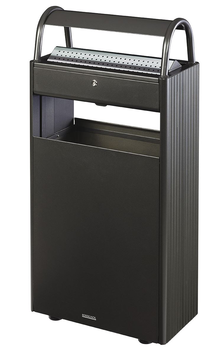 Cendrier corbeille sur pied Kopa acier gris manganèse 60 L Rossignol - 56448