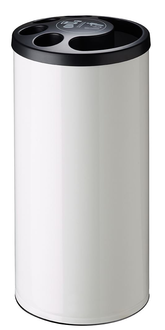 Corbeille collecteur de 1600 gobelets acier blanc Rossignol - 56215