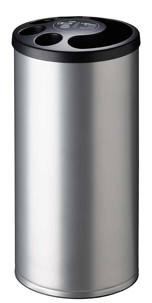 Corbeille collecteur de 1600 gobelets acier gris métalisé Rossignol - 56214