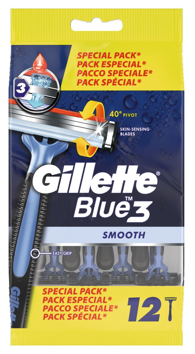 Rasoir Blue 3 lames x 12 Gillette