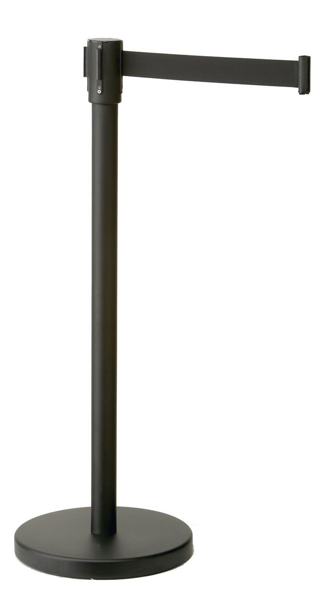 Poteau d'accueil rétractable inox noir 2.3 m x 3 Rossignol - 51741