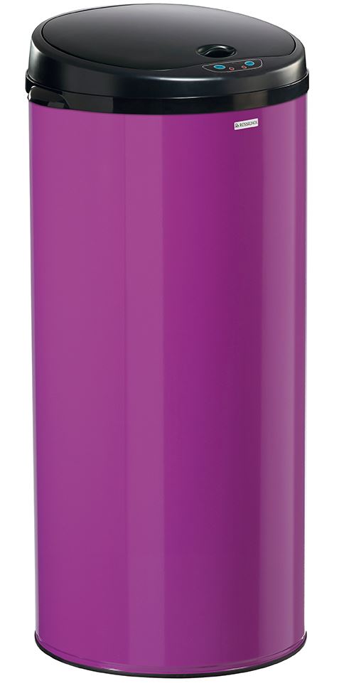 Poubelle à ouverture automatique Sensitive acier violet 45 L Rossignol - 93563