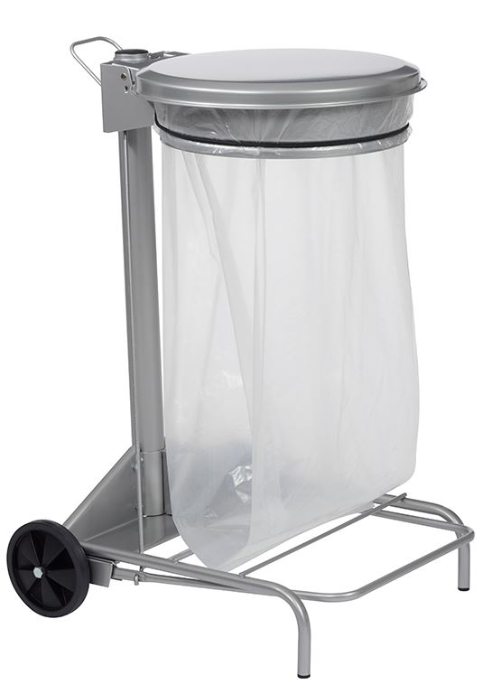 Support sac mobile à pédale acier gris métal 50 L Rossignol - 57371