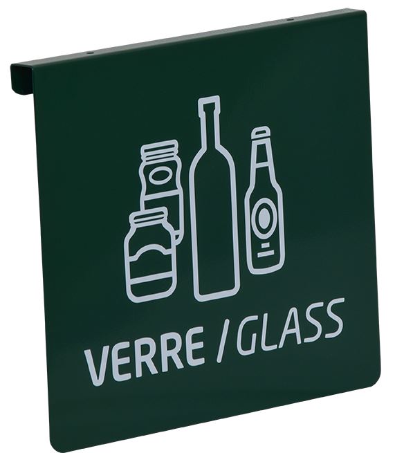 Plaque signalétique de tri Verre acier vert mousse Rossignol - 56014