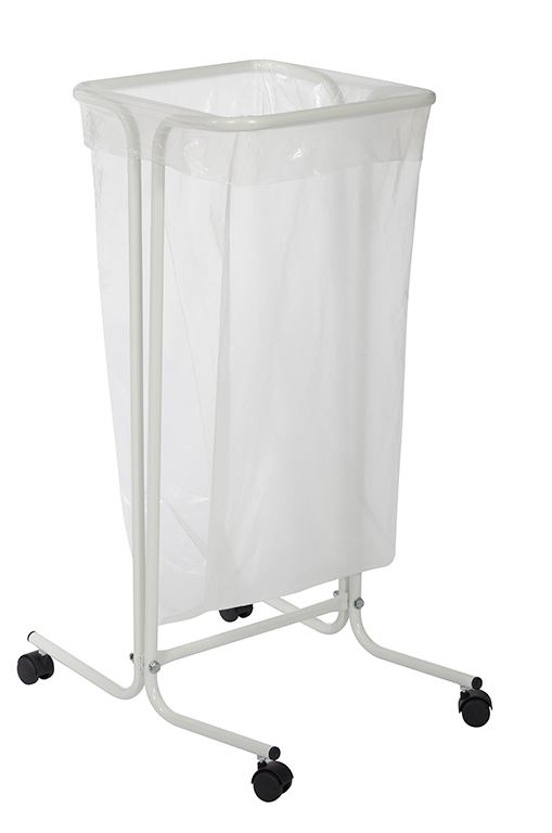 Support sac tubulaire surroulettes acier blanc signalisation 110 L Rossignol - 57540