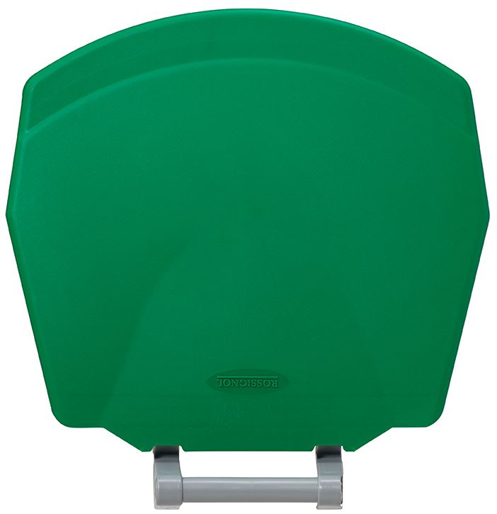 Poubelle mobile à pédale polyéthylène gris et vert 90 L Rossignol - 56358