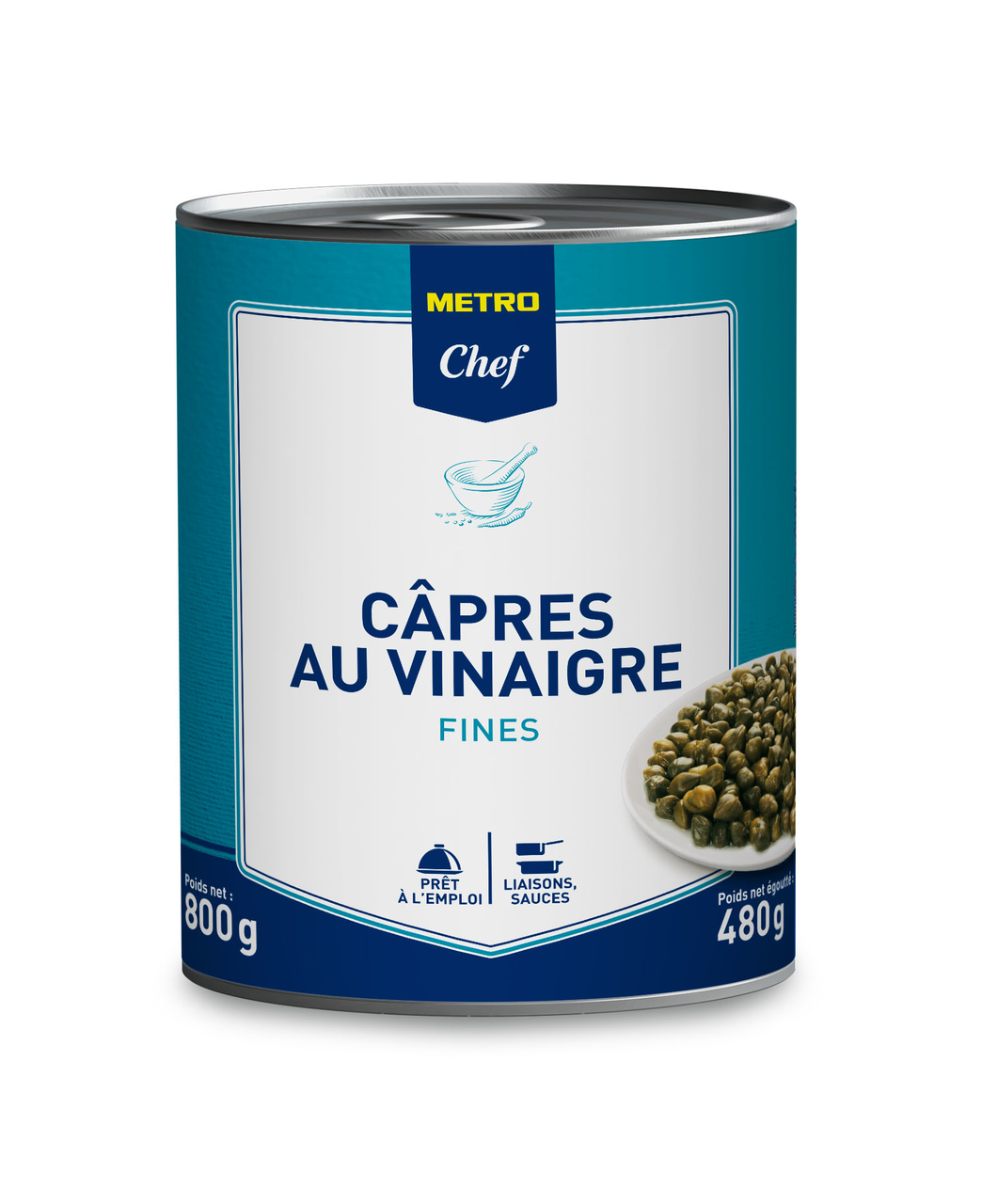 METRO Chef Câpres fines au vinaigre 800 g boîte 4/4