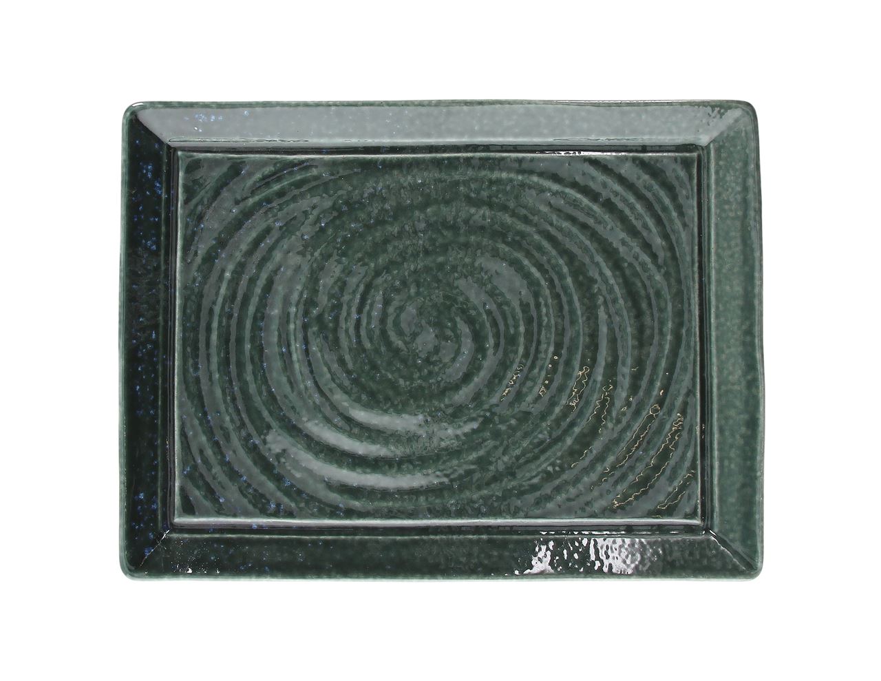 Assiette plate rectangle Organica vert 34 x 25 cm Tognana Porcellane