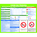 Bequet Pancarte affichage Code du Travail + 1 feutre sec plastique blanc 47 x 60 cm