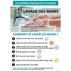 Bequet Pancarte Lavage des mains plastique blanc 21 x 30 cm