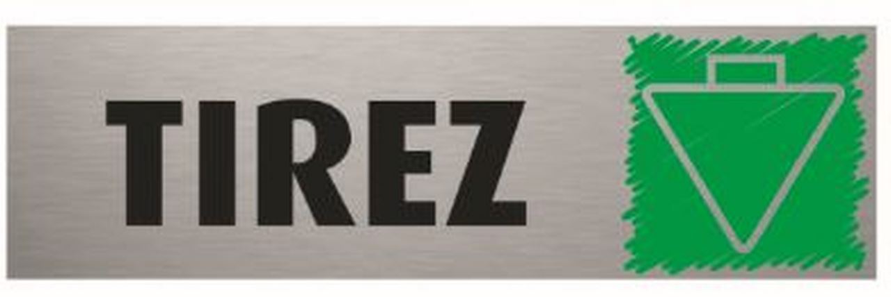 Plaque de porte Tirez PVC aluminium 5 x 17 cm Bequet