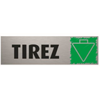 Bequet Plaque de porte Tirez PVC aluminium 5 x 17 cm