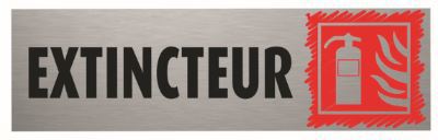 Plaque de porte Extincteur PVC aluminium 5 x 17 cm Bequet