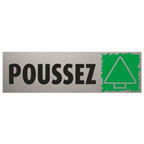 Bequet Plaque de porte Poussez PVC aluminium 5 x 17 cm