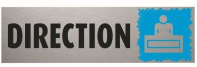 Plaque de porte Direction PVC aluminium 5 x 17 cm Bequet
