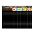 Bequet Panneau Présence Allergènes + 1 feutre à craie 60 x 45 cm