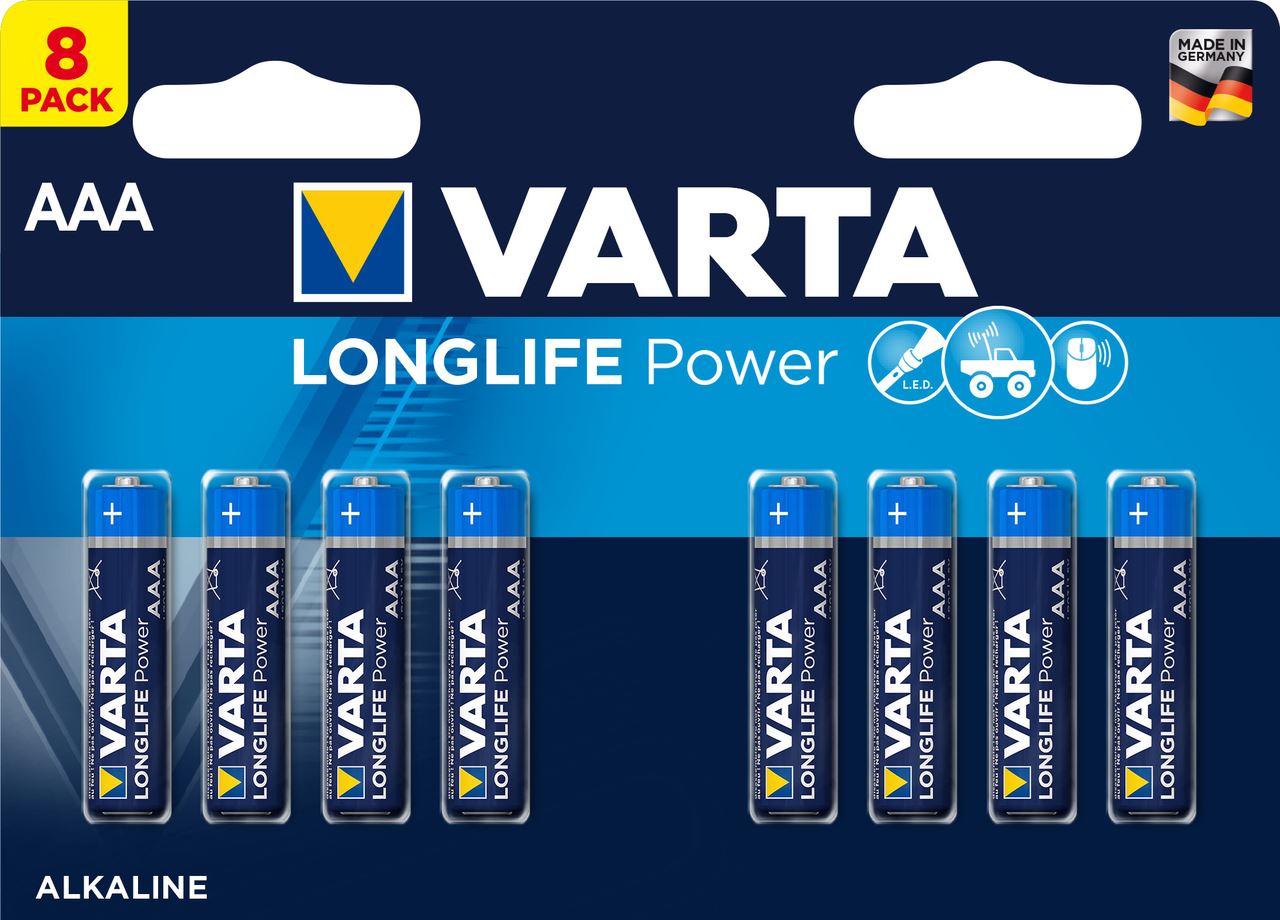 Pile Long Life Power AAA x 8 Varta