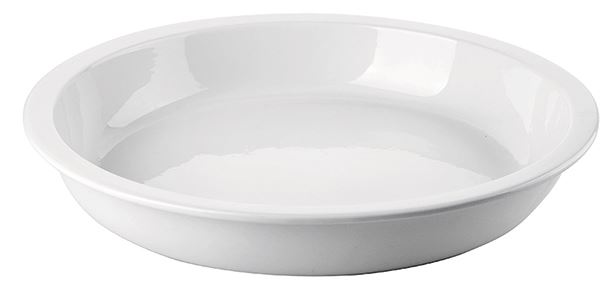 Plat plein chafing dish rond porcelaine blanc 4.5 L In Situ - 061042