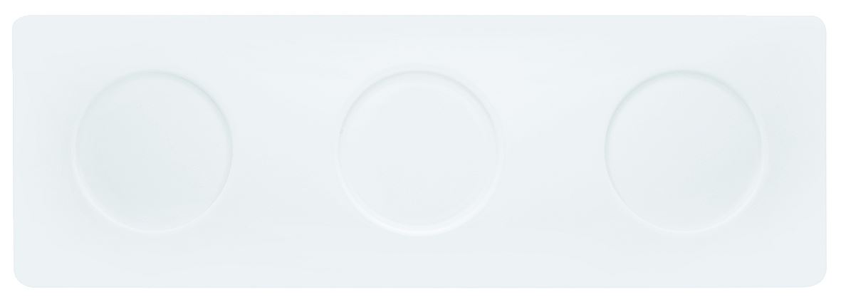 Plateau verrines rectangle empreinte porcelaine blanc 30 x 9.8 cm In Situ - 050699