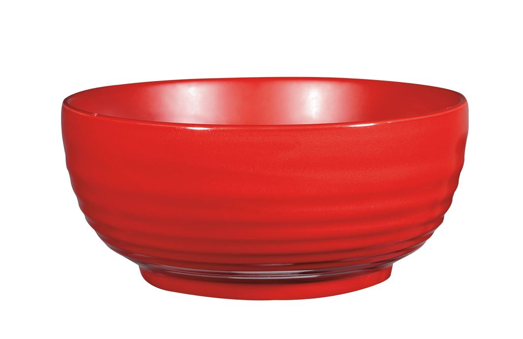 Saladier Rippel porcelaine rouge 2.18 L In Situ - 402466