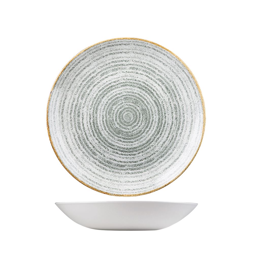 Assiette creuse ronde Studio Prints porcelaine gris 24.8 cm In Situ - 404465