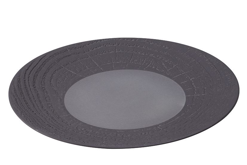 Assiette plate ronde Arborescence porcelaine réglisse 28 cm Revol Porcelaine - 052115