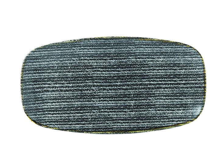 Assiette plate oblong Studio Print porcelaine noir 35.5 cm In Situ - 404749