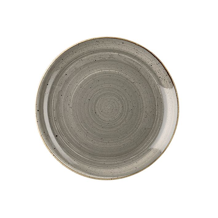 Assiette plate ronde Stonecast porcelaine gris 26 cm In Situ - 404770