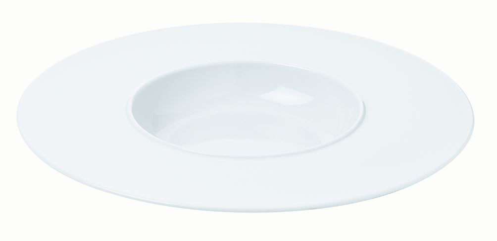 Assiette creuse ronde petit bassin Oxalys porcelaine blanc 30 cm In Situ - 050058
