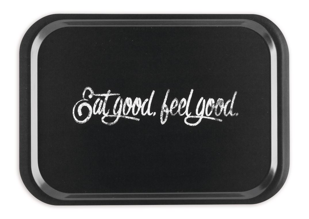 Plateau de service Feel Good eat good noir 37.5 x 26.5 cm In Situ - 062131