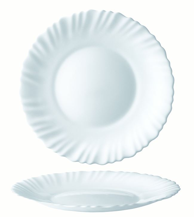Assiette plate ronde Feston verre blanc 23 cm Arcoroc - 552620