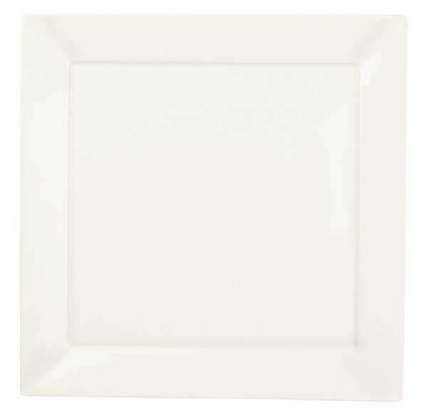 Plat carré Plume porcelaine blanc 30.5 x 30.5 cm In Situ - 054118