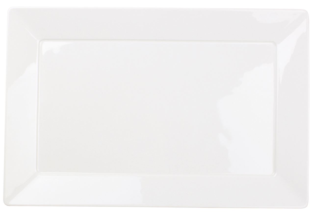 Assiette rectangle Plume porcelaine blanc 33.5 x 22 cm In Situ - 054120