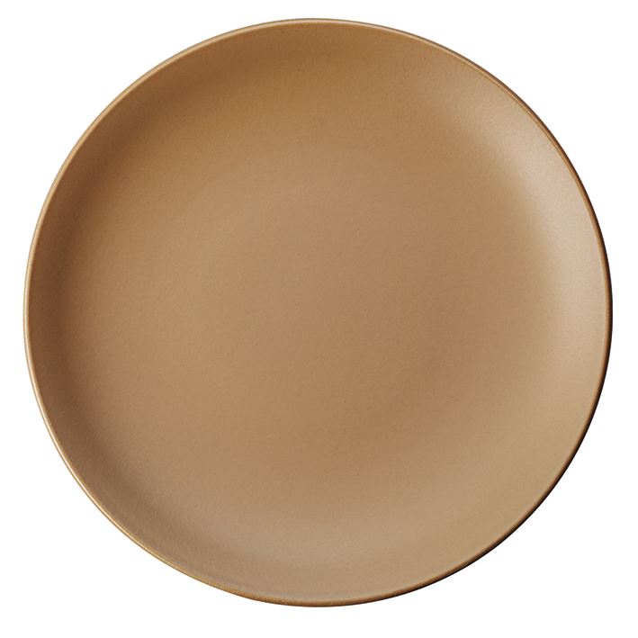 Assiette plate ronde Satine'O porcelaine Marron 25 cm In Situ - 054232