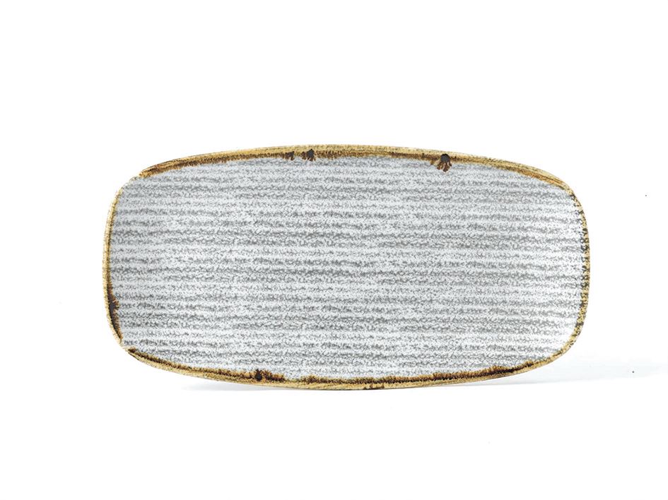 Assiette plate rectangle Oblong Studio Prints porcelaine gris 29.8 x 15.3 cm In Situ - 058349