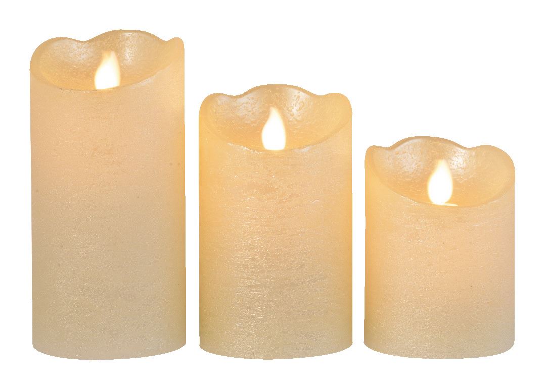 Bougie ondulante LED blanc chaud 10 cm x 3 Kaemingk