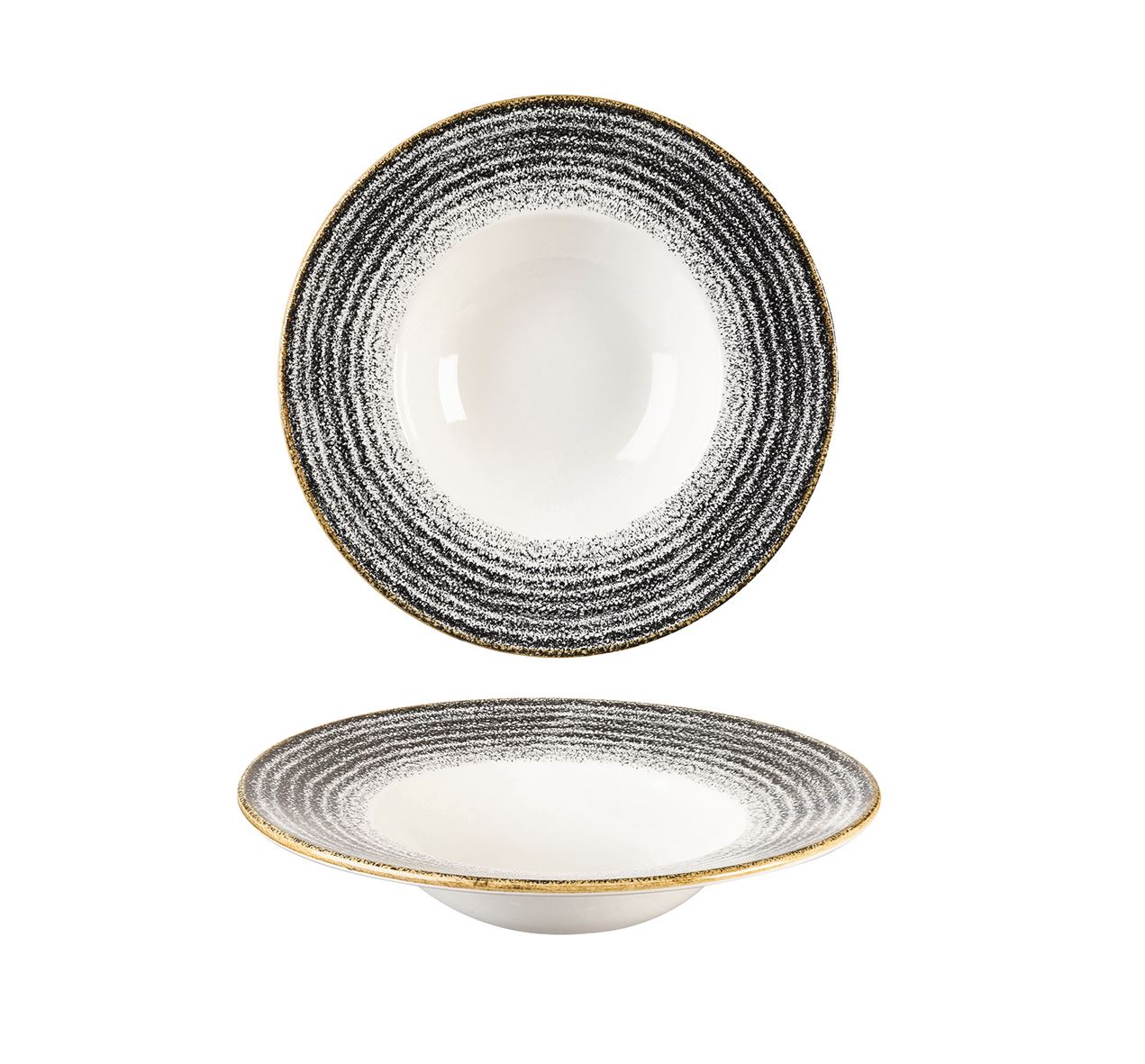 Assiette creuse rond Studio Prints porcelaine noir 28 cm In Situ - 058354