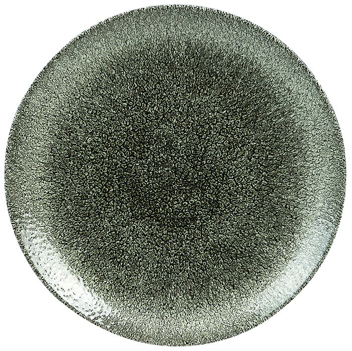 Assiette plate ronde Raku porcelaine noir 21.7 cm In Situ - 058362